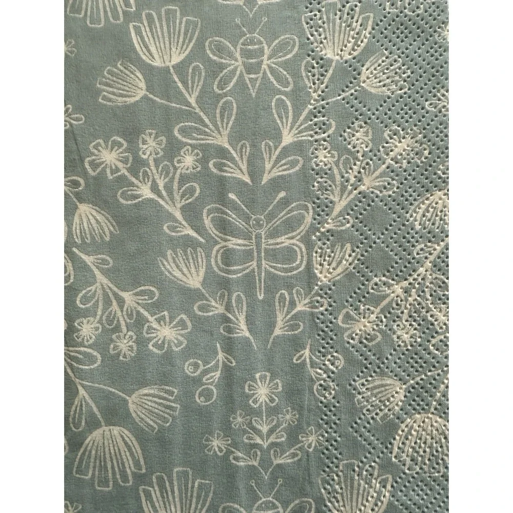 Set Of 6 Assorted Napkins For Decoupage Teal Color‎ Scheme (4)